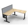 Office Furniture | RapidLine Rapidline Boost+ Corner Workstation + Screen 1500/1500Mmw Oak/Black