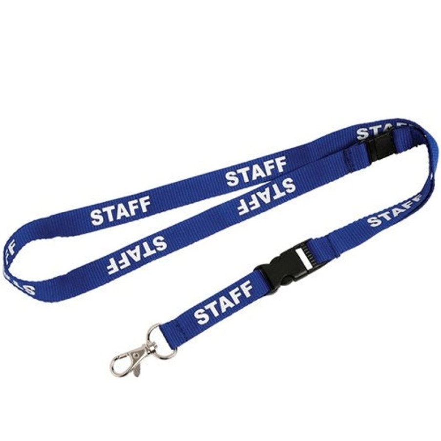 I.D & Security | Rexel Rexel Pre-Printed Id Lanyards Staff Blue Pack Of 5