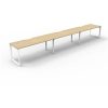 Office Furniture | RapidLine Rapidline Deluxe Infinity Desk Loop Leg Single Sided 3 Person 5400Wx750Dx730Mmh Oak/White