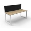 Office Furniture | RapidLine Rapidline Deluxe Infinity Desk Loop Leg Single Sided + Screen 1500Wx750Dx1200Mmh Oak/White