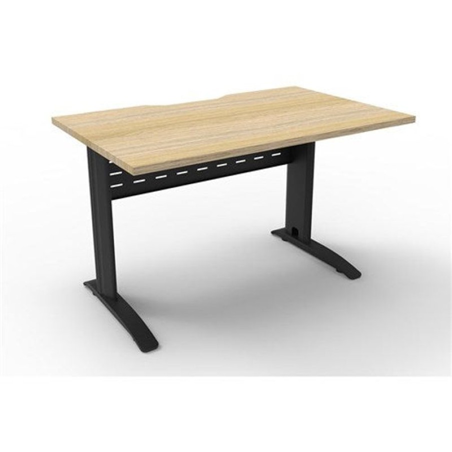 Office Furniture | RapidLine Rapidline Deluxe Rapid Span Straight Desk 1200W X 750D X 730Mmh Natural Oak/Black