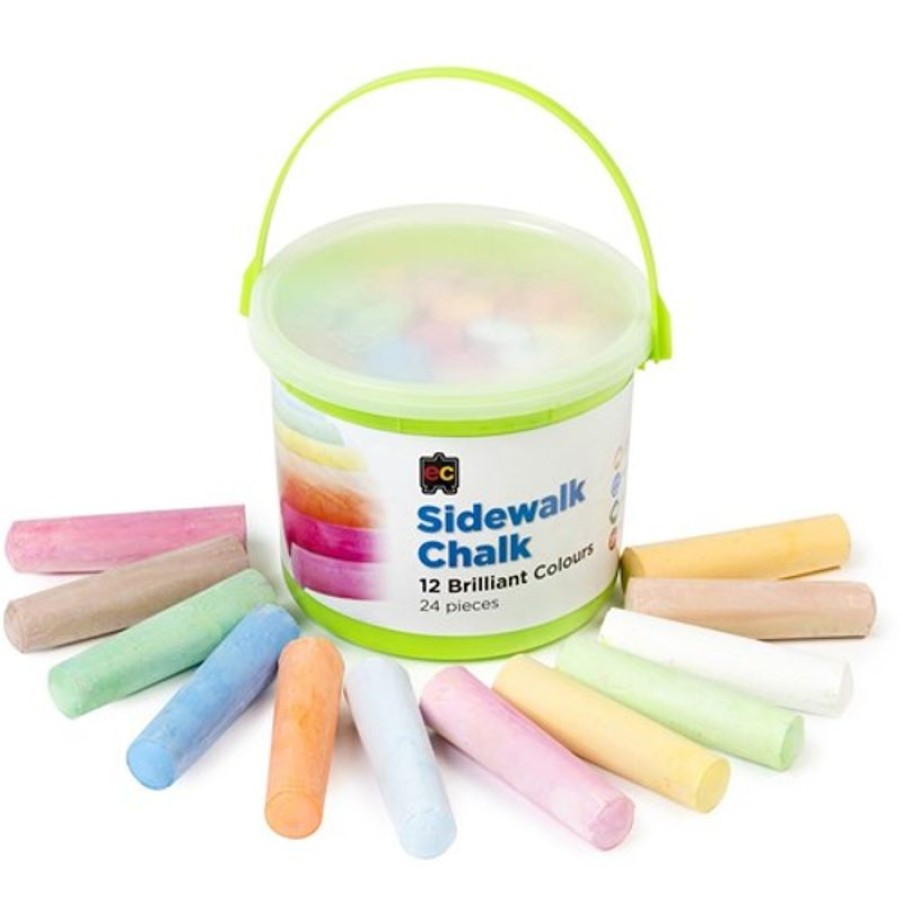 Markers & Highlighters | EC Ec Chalk Jumbo Sidewalk 100X25Mm Bright Colours Bucket Of 24