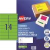 Telephones & Accessories | Avery Avery High Visibility Shipping Laser Fluoro Green L7163Fg 99.1X38.1Mm 14Up 350 Labels