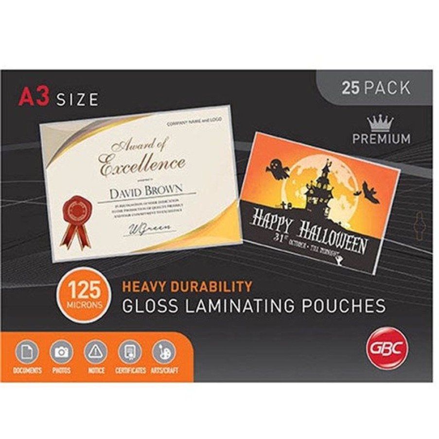 Laminating Accessories | GBC Gbc Laminating Pouches A3 125 Micron Gloss Pack Of 25