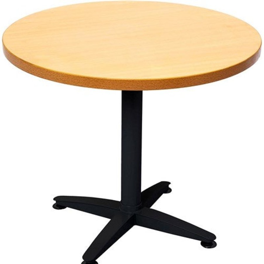 Office Furniture | RapidLine Rapidline 4 Star Round Table 900D X 730Mmh Beech Top Black Base