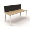 Office Furniture | RapidLine Rapidline Deluxe Infinity Desk Profile Leg One Sided + Screen 1500Mmw Oak/White