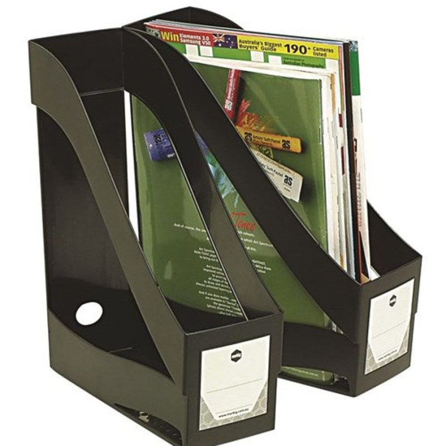 Desk Top Accessories | Marbig Marbig Enviro Magazine Holder 245X85X300Mm 100% Recycled Black