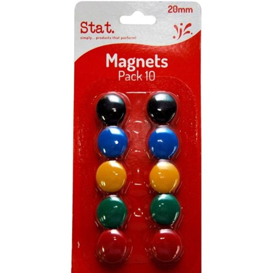 Whiteboards & Memo Boards | Stat Stat Magnets 20Mm Assorted Colours Pack Of 10