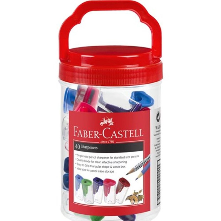 Pencils | Faber-Castell Faber-Castell Sharpener Single Hole Jar Of 40