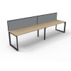 Office Furniture | RapidLine Rapidline Deluxe Infinity Desk Loop Leg Single Sided + Screen 2 Person 3000Mmw Oak/Black