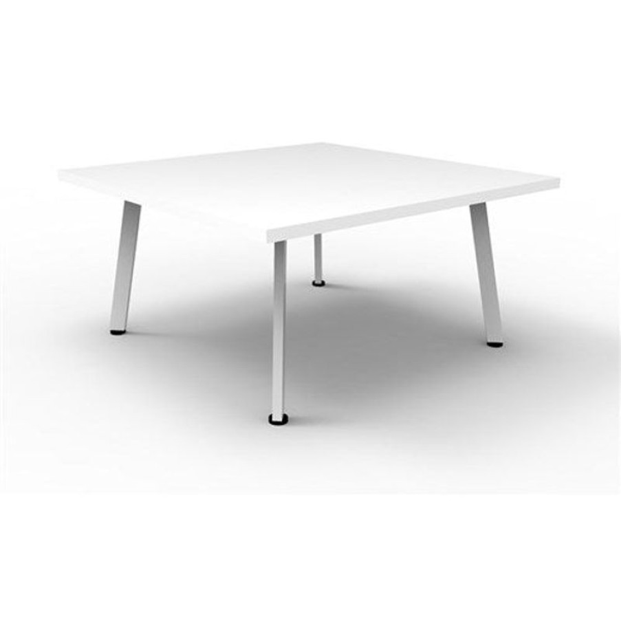 Office Furniture | RapidLine Rapidline Eternity Coffee Table 900W X 900D X 450Mmh White Top White Base