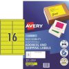 Telephones & Accessories | Avery Avery High Visibility Shipping Laser Fluoro Yellow L7162Fy 99.1X34Mm 16Up 400 Labels