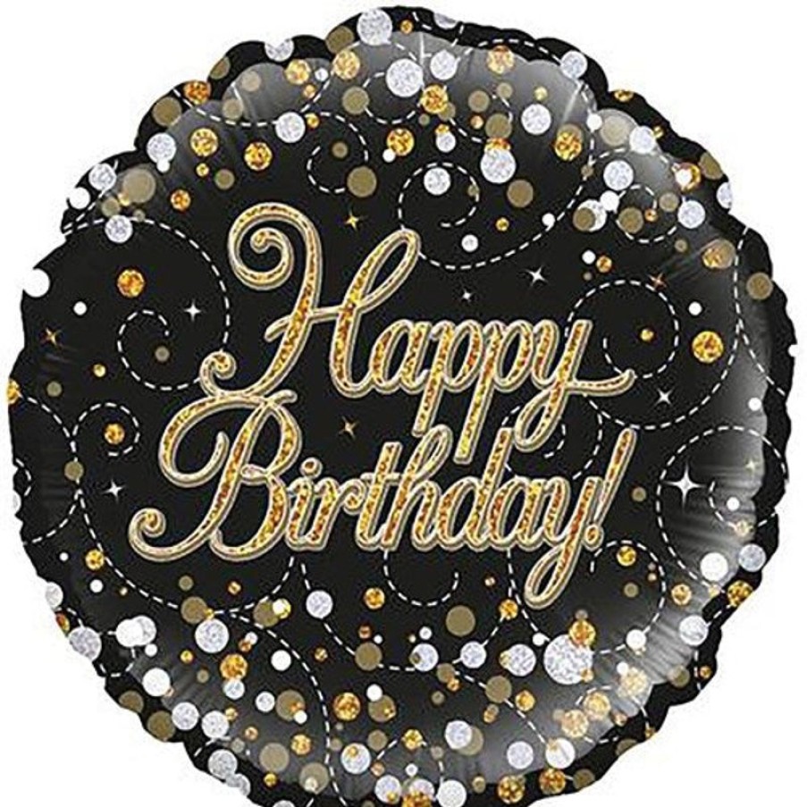 Telephones & Accessories | Alpen Alpen Balloons Happy Birthday Sparkling Fizz 18 '' Black And Gold