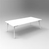 Office Furniture | RapidLine Rapidline Eternity Meeting And Boardroom Table 2400W X 1200D X 730Mmh White Top White Base