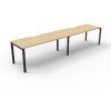 Office Furniture | RapidLine Rapidline Deluxe Infinity Desk Profile Leg Single Sided 2 Person 3000Mmw Oak/Black