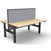 Office Furniture | RapidLine Rapidline Boost+ Back To Back Workstation + Screen 2 Person 1800Mmw Oak/Black