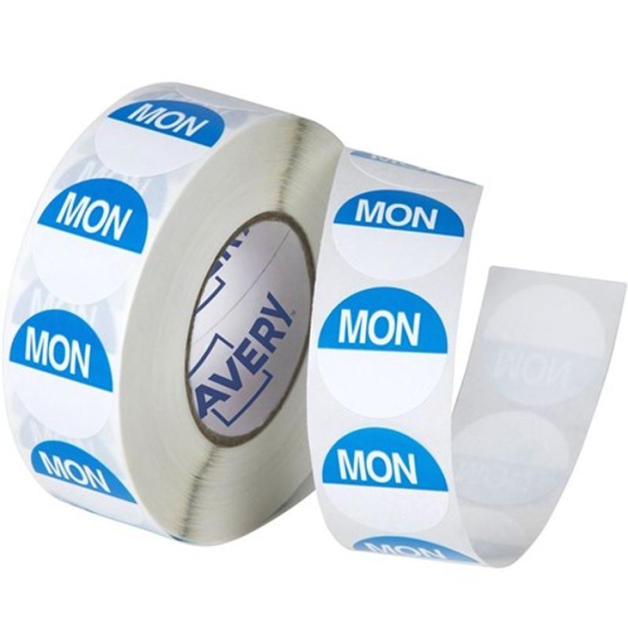 Telephones & Accessories | Avery Avery Food Rotation Round Label 24Mm Monday Blue Roll Of 1000