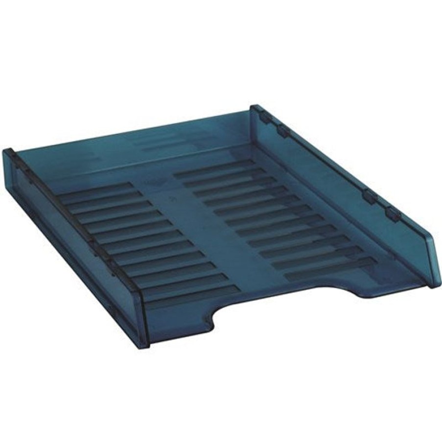 Desk Top Accessories | Italplast Italplast Slimline Document Tray A4 Multi Fit Tinted Blue