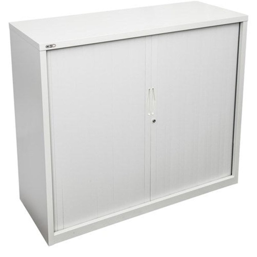 Storage | GO Rapidline Go Tambour Door Cupboard No Shelves Included 900W X 473D X 1016Mmh White