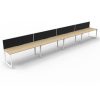 Office Furniture | RapidLine Rapidline Deluxe Infinity Desk Loop Leg Single Sided + Screen 4 Person 6000Mmw Oak/White