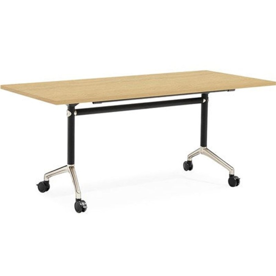 Office Furniture | RapidLine Rapidline Typhoon Flip Top Table 1500W X 750D X 750Mmh Oak Top Black Frame