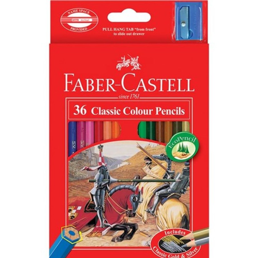 Pencils | Faber-Castell Faber-Castell Classic Colour Pencils And Sharpener Assorted Pack Of 36