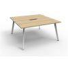 Office Furniture | RapidLine Rapidline Eternity Workstation Double Sided 2 Person 1200W X 1530D X 730Mmh Oak/White