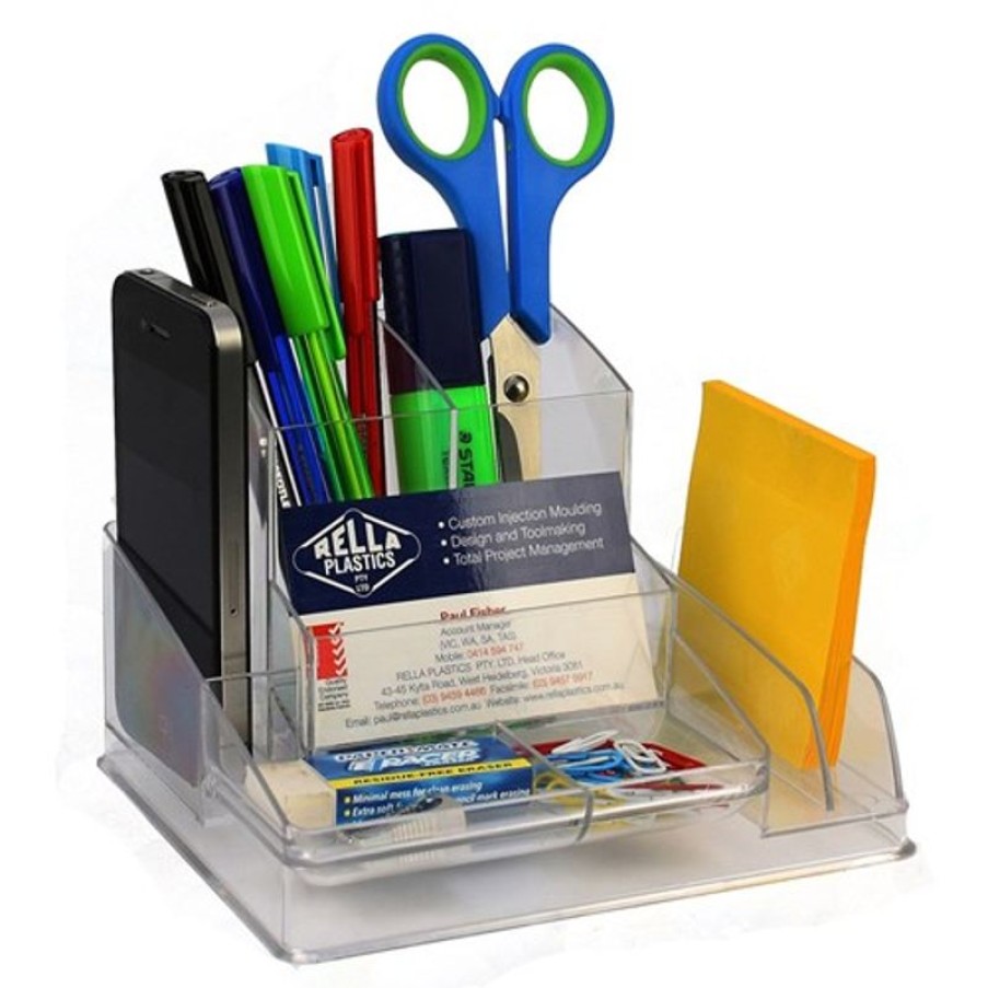 Desk Top Accessories | Italplast Italplast Desk Organiser Clear