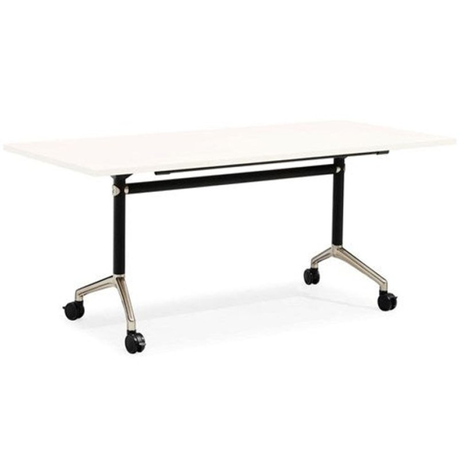 Office Furniture | RapidLine Rapidline Typhoon Flip Top Table 1500W X 750D X 750Mmh White Top Silver Frame