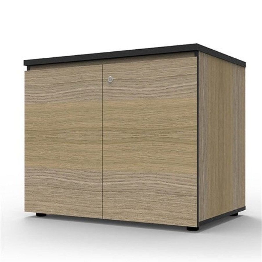 Storage | RapidLine Rapidline Infinity Swing 2 Door Cupboard 900W X 600D X 730Mmh Oak With Black Edge