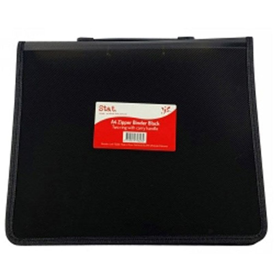 Binders & Folders | Stat Stat A4 2R Zipper Binder With Handle 25Mm Black