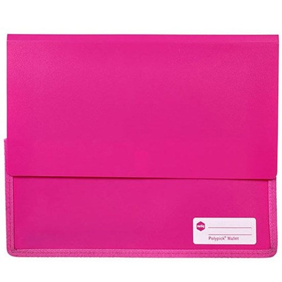 Files | Marbig Marbig Polypick Document Wallet A4 Heavy Duty 45Mm Gusset Pink