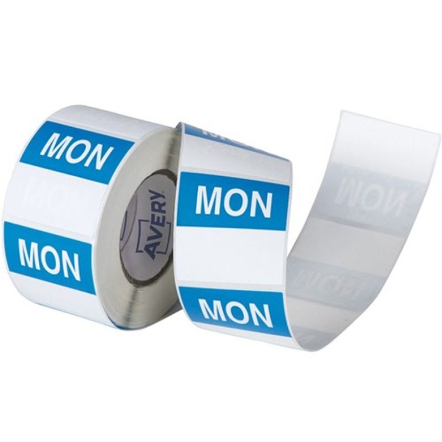 Telephones & Accessories | Avery Avery Food Rotation Square Label 40Mm Monday Blue Roll Of 500