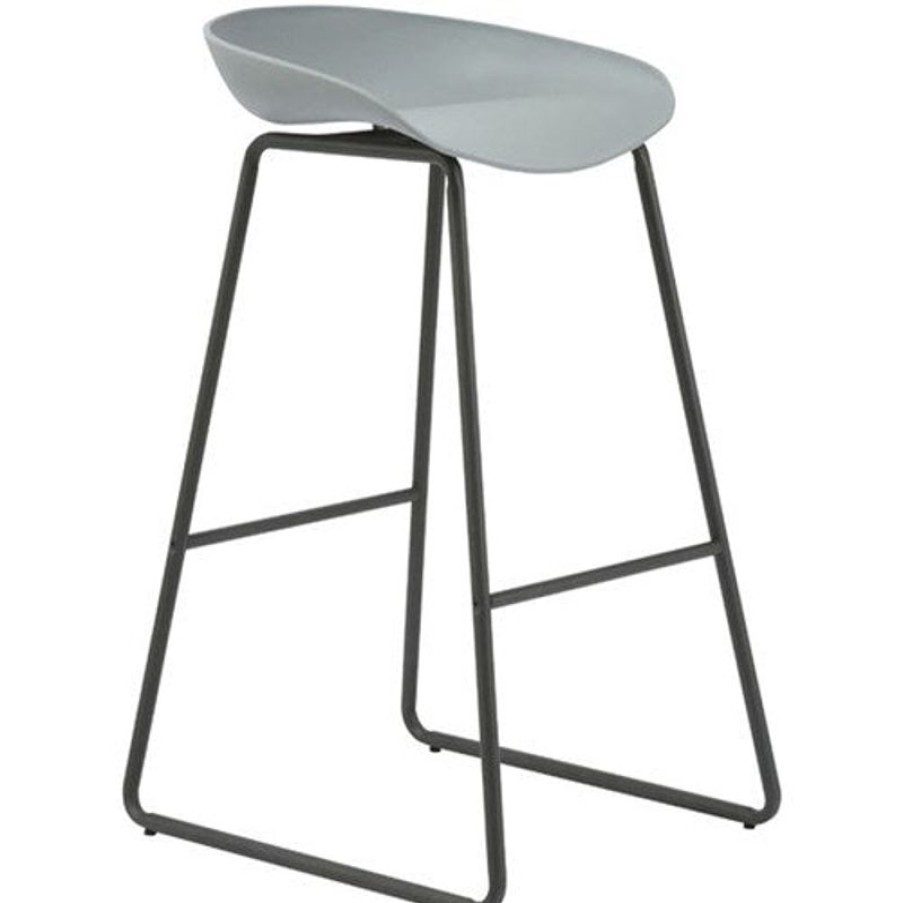 Chairs & Accessories | RapidLine Rapidline Aries Bar Stool With Black Metal Frame And Polypropylene Grey Shell Seat