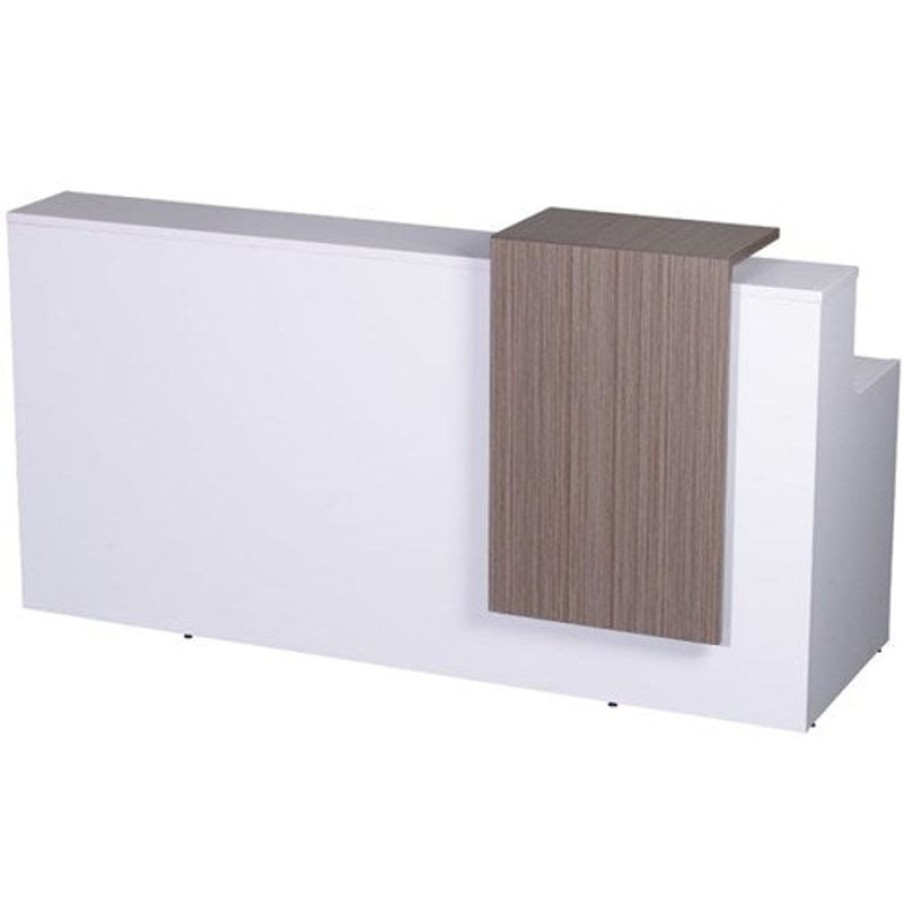 Office Furniture | RapidLine Rapidline Urban Reception Counter 2200W X 800D X 1150Mmh White With Driftwood Panel