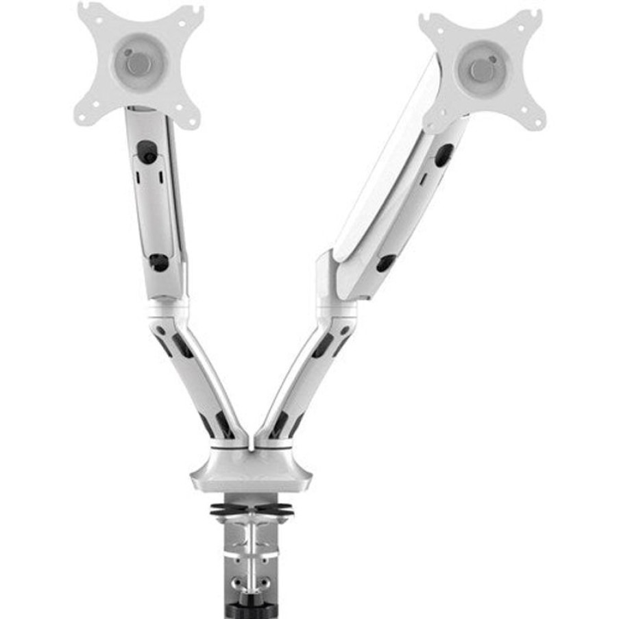 Office Furniture | RapidLine Rapidline Executive Gas Spring Dual Monitor Arm White