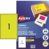 Telephones & Accessories | Avery Avery High Visibility Shipping Laser Labels Yellow L7167Fy 199.6X289.1Mm 1Up 25 Labels