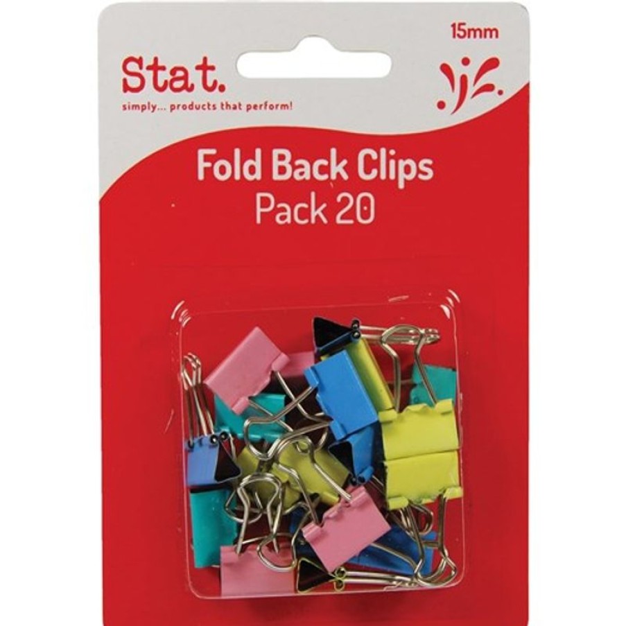 Clips & Fasteners | Stat Stat Foldback Clips 15Mm Pack Of 20 Assorted Colours