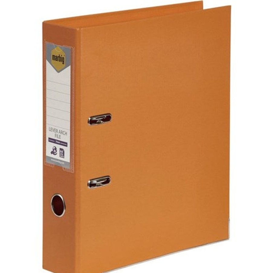 Binders & Folders | Marbig Marbig Linen Pe Lever Arch Binder A4 75Mm Orange