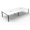 Office Furniture | RapidLine Rapidline Deluxe Infinity Desk Profile Leg Double Sided 4 Person 3000Mmw White/Black