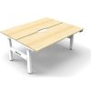 Office Furniture | RapidLine Rapidline Boost+ Back To Back Workstation 2 Person 1800W X 1500D X 1270Mmh Oak/White