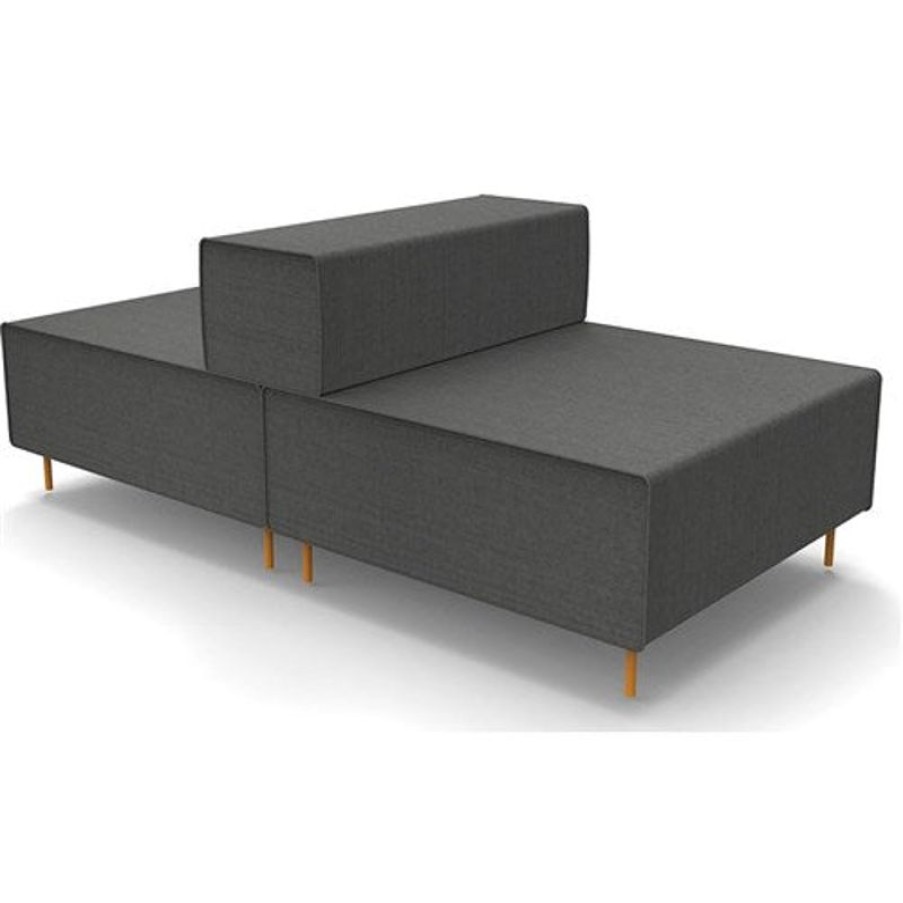 Chairs & Accessories | RapidLine Rapidline Single Back To Back Lounge 925W X 1880D X 710Mmh Charcoal Ash