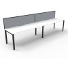 Office Furniture | RapidLine Rapidline Deluxe Infinity Desk Profile Leg One Sided + Screen 2 Person 3000Mmw White/Black