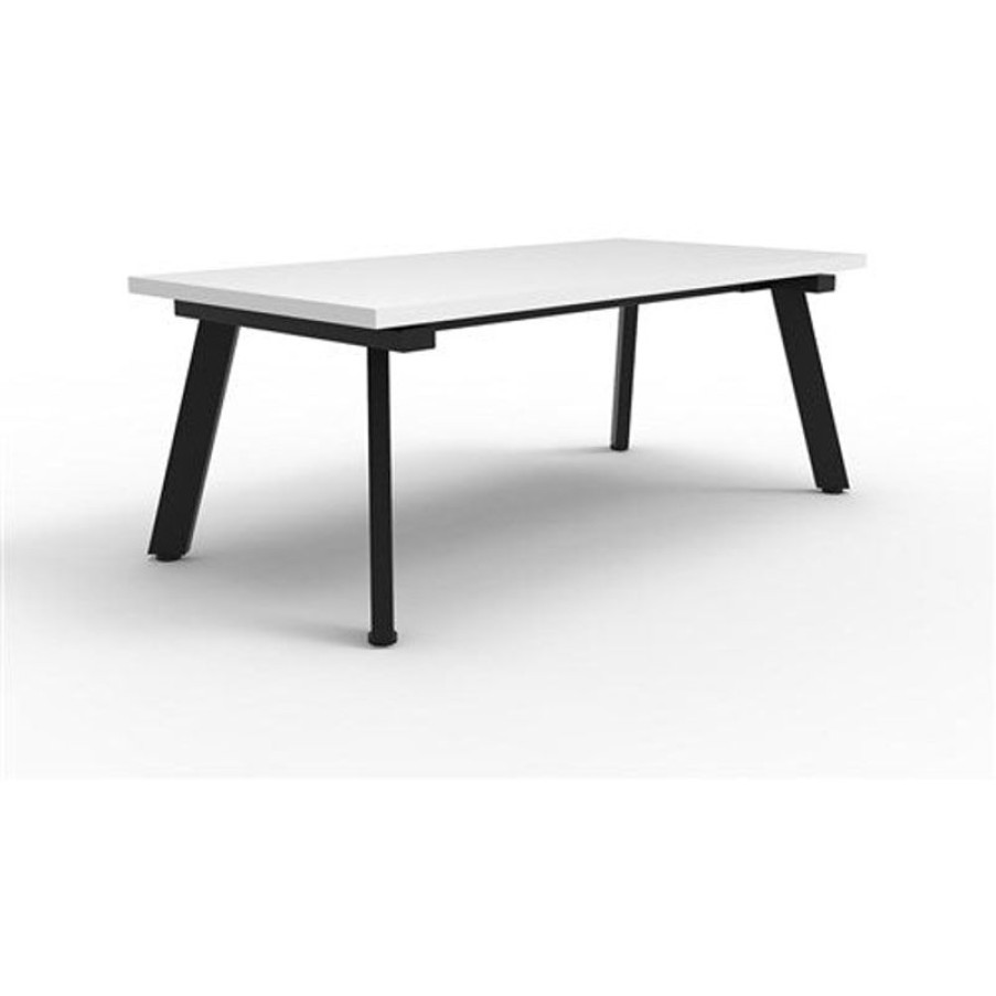 Office Furniture | RapidLine Rapidline Eternity Coffee Table 1200W X 600D X 450Mmh White Top Black Base