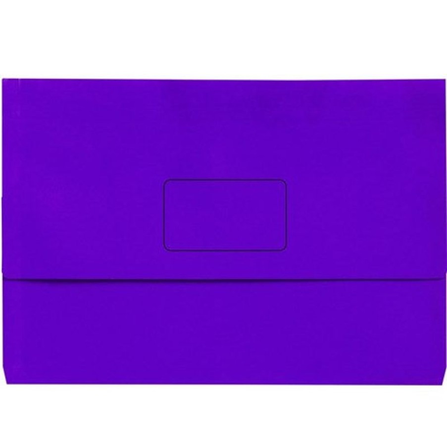 Files | Marbig Marbig Slimpick Manilla Document Wallet Foolscap 30Mm Gusset Purple Pack Of 10