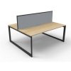 Office Furniture | RapidLine Rapidline Deluxe Infinity Desk Loop Leg Double Sided + Screen 2 Person 1800Mmw Oak/Black