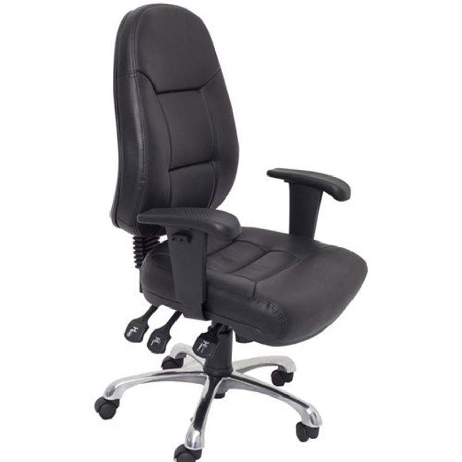 Chairs & Accessories | RapidLine Rapidline Pu300 Executive Chair High Back With Arms Black Padded Pu