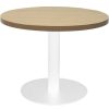 Office Furniture | RapidLine Rapidline Disc Base Coffee Table 600D X 450Mmh Oak Top White Base