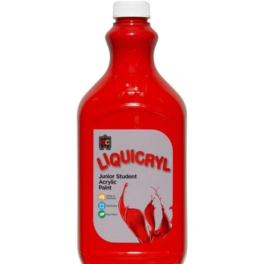 School Supplies/Art & Craft | EC Ec Liquicryl Paint 2 Litres Brilliant Red