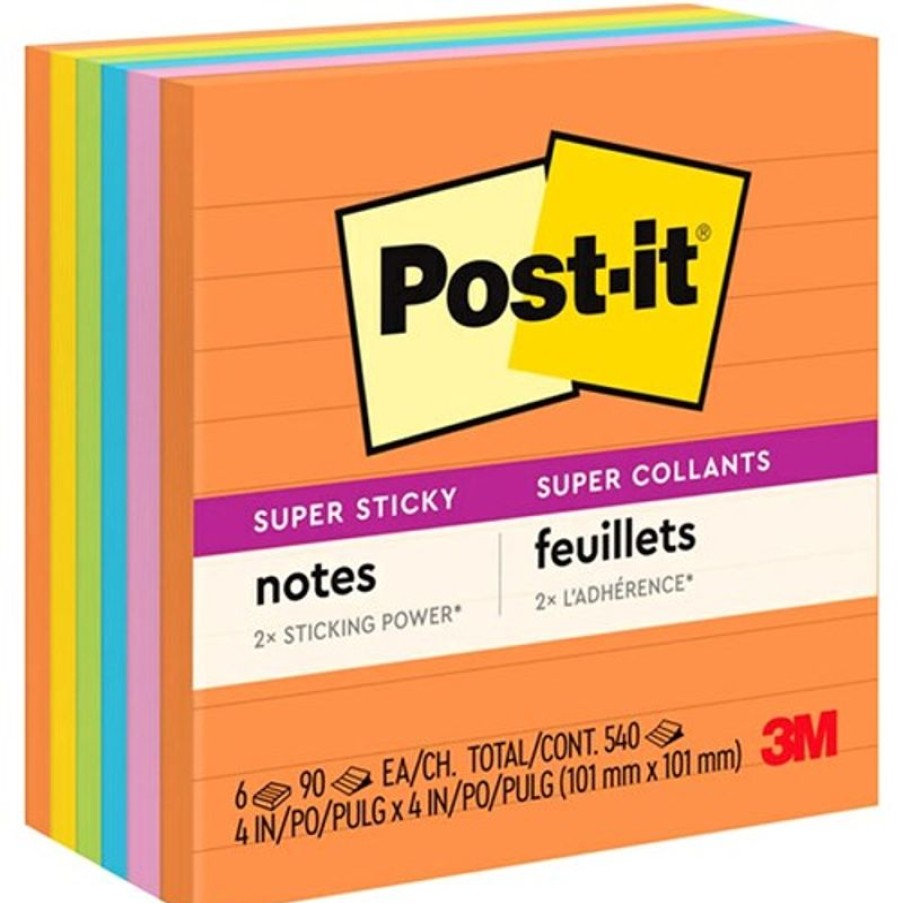 Notes & Flags | Post-It Post-It 675-6Ssuc Super Sticky Notes 101Mmx101Mm Energy Boost Pack Of 6